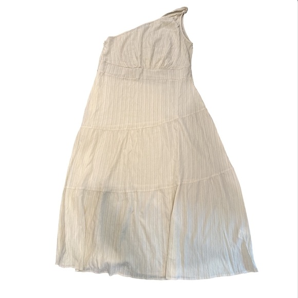 SHEIN Vaca Cream One-Shoulder Maxi Dress New w/ tag size 0XL Plus Size - Picture 5 of 8